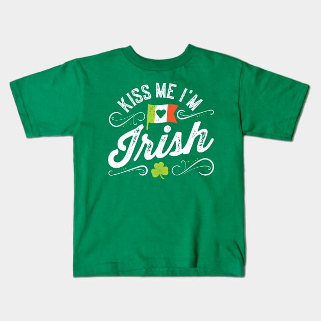 Kiss Me I'm Irish Kids T-Shirt by Tingsy